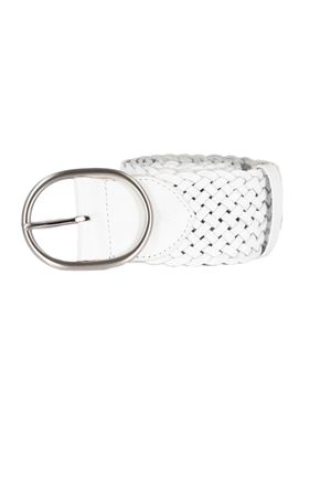 16Ply white leather belt DRAGON DIFFUSION | 6050DGS6MATWHITE